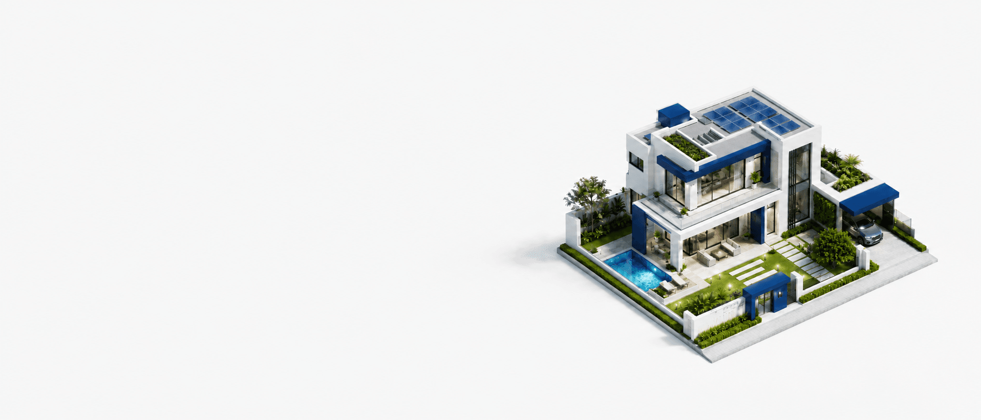 Residência finalizada com acabamento moderno em sistema construtivo EXO7